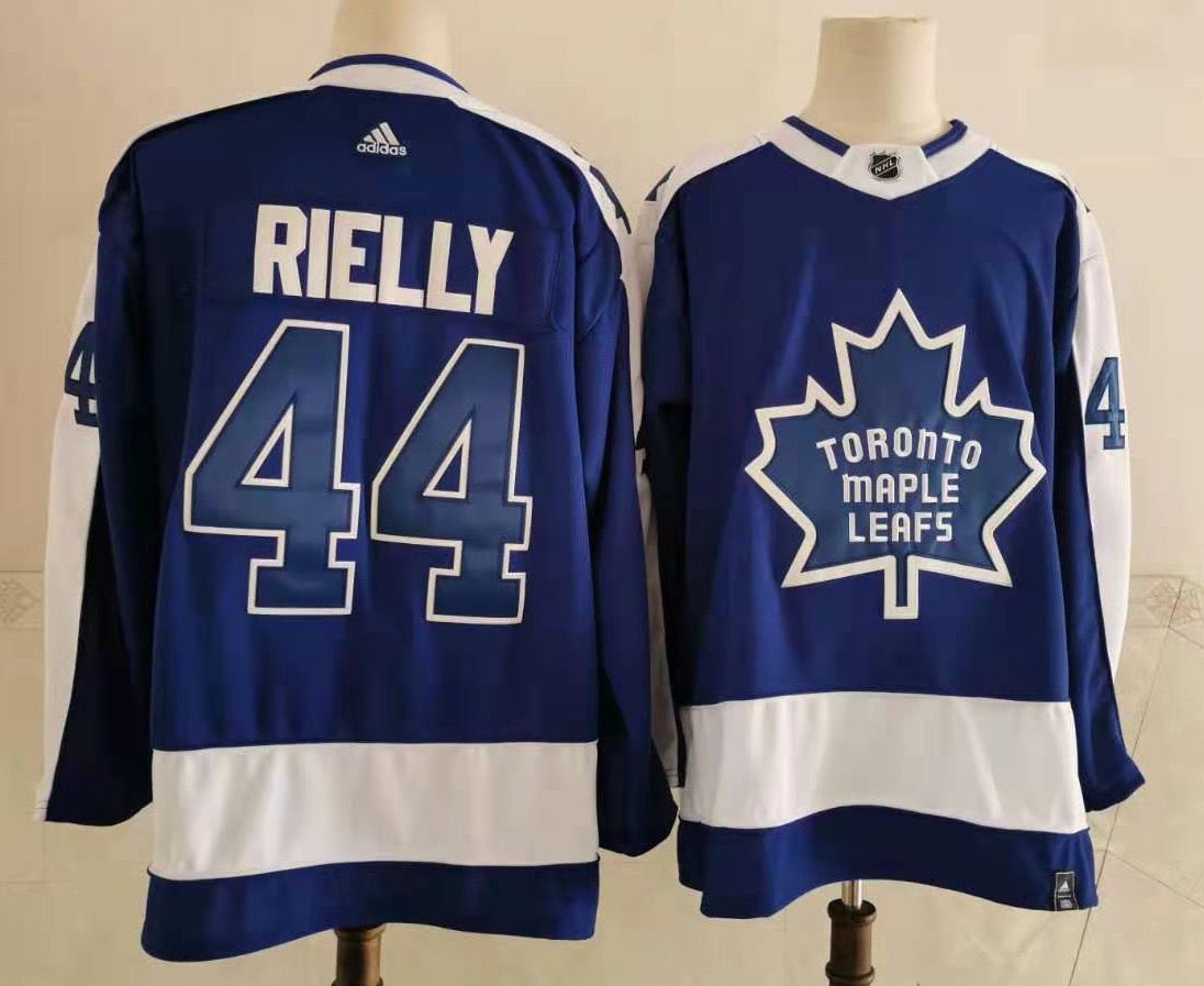 Men Toronto Maple Leafs #44 Rielly Blue Authentic Stitched 2021 Adidias NHL Jersey